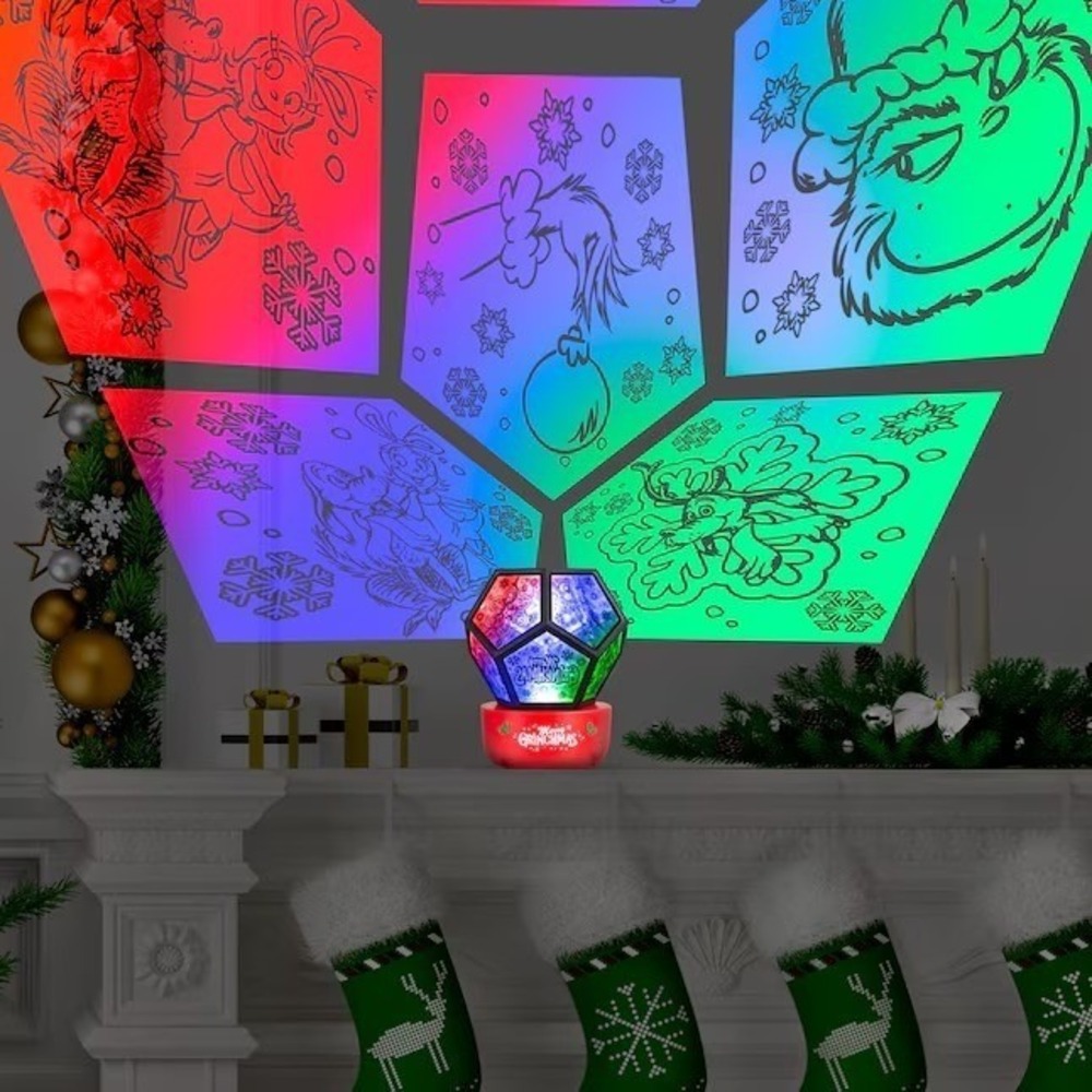 Grinch Lightshow Multi-function Battery Operated Christmas Indoor Projector New
